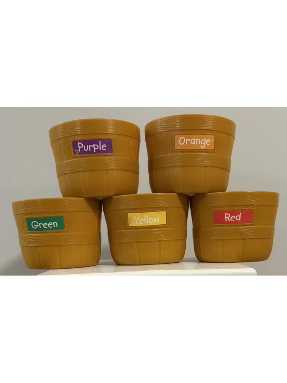 Learning Resources Farmers Market Bushel Baskets Sorting Buckets Set of 5